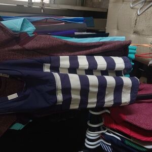 Striped Navy and White Tank Top